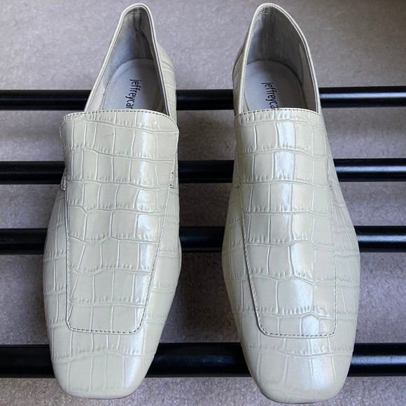 JEFFREY CAMPBELL Women Marko Croc Embossed Leather Loafers - NEW NWOB - Picture 1 of 8